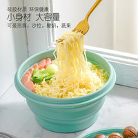 Collapsible Silicone Bowl with Lid - Portable Food Container for Travel, Camping, and Outdoor Meals