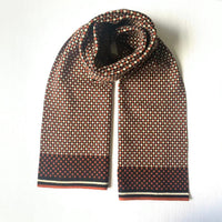Men's Knitted Jacquard Cashmere Blend Scarf for Winter