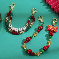 Christmas Beaded Acrylic Letter Keychain for Bags and Phones
