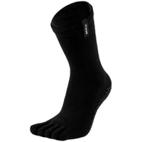 Women's Non-Slip Yoga Pilates Socks with Five Toes, Mid-Calf Compression Cotton Socks