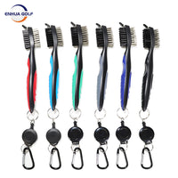 Portable Golf Club Double-Sided Cleaning Brush with Bristles - Golf Accessories