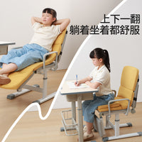 Foldable Height-Adjustable Desk Chair Nap Mat with Non-Slip Thickened Cushion for Classroom