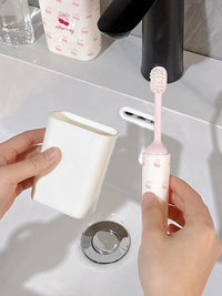 2-in-1 Portable Travel Toothbrush and Mouthwash Cup Set for Kids