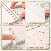 2025 New 6-Hole Loose-Leaf Notebook, High Aesthetic B5 Cute Journal with Ink Splatter Animal Design