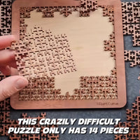 Brain Teaser Wooden Puzzle for Adults, Extreme Difficulty Level Logic Game, Stress Relief Educational Toy