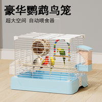 Large Luxury Bird Cage for Parrots and Cockatiels, Multi-Season Universal Ecological Horizontal Wire Cage