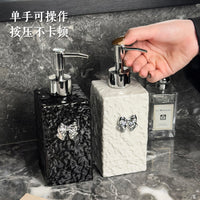 Ceramic Lotion Dispenser Bottle for Bathroom Countertop, Refillable Shampoo Shower Gel Pump Bottle for Hotel Guest House