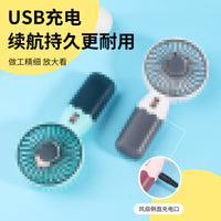 Portable Handheld Mini Fan with Phone Stand, USB Rechargeable, Quiet Operation, Strong Airflow, Long Battery Life