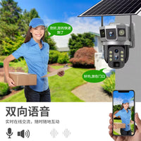 V380 10x Zoom 4MP HD Solar Powered Outdoor Security Camera with Night Vision
