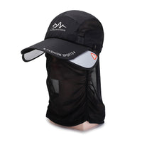 Unisex Detachable Neck Flap Sun Protection Baseball Cap with Retractable Brim