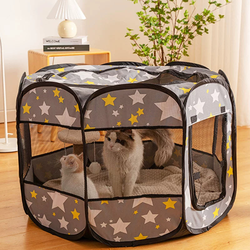 Pet Birthing Tent Enclosed Cat Dog Whelping Box with Mat for Pregnancy and Nursing