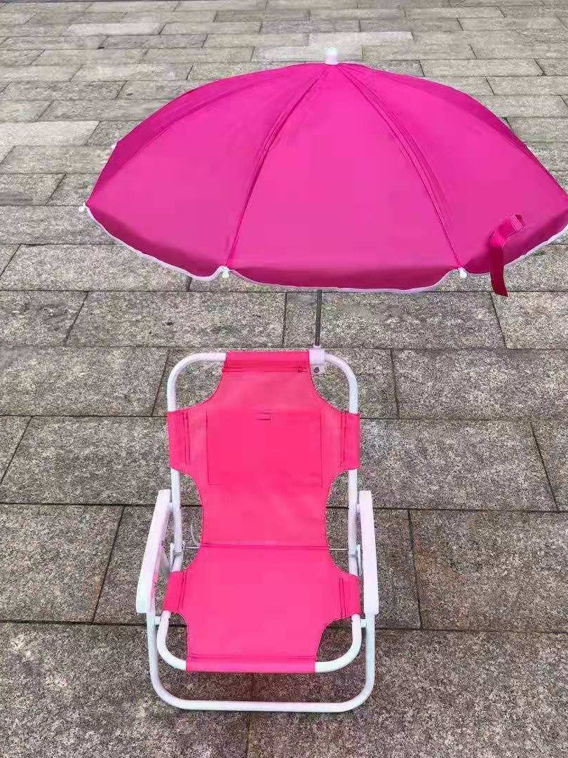 Portable Folding Beach Chair with Adjustable Sun Umbrella for Kids