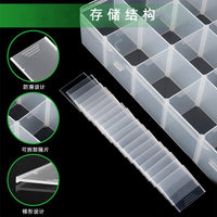 Clear PP Plastic 24-Grid Storage Box for Beads, Fishing Tackle, Small Parts, Screws, and Tools