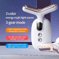 RF EMS Microcurrent Neck and Face Massager for Wrinkle Reduction and Skin Tightening
