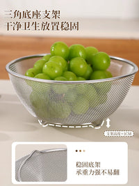 Food Grade Stainless Steel Drain Basket, Vegetable Washing Basin, Filter Sieve, Rice Strainer, Kitchen Colander