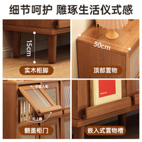 Solid Wood Sideboard Storage Cabinet Sofa Bookcase Tea Cabinet Home Storage Unit Integrated Grid Cabinet