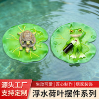 Floating Lotus Leaf Pond Ornament for Garden and Fish Tank Decoration, Durable Resin Craft