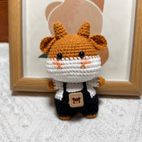 Handmade Knitted Zodiac Ox Doll Keychain Pendant