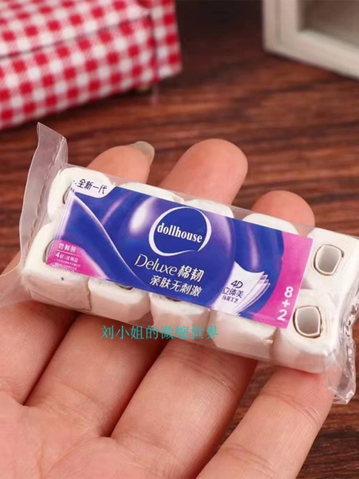 Miniature Dollhouse Toilet Paper Roll Model for Kids' Pretend Play