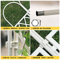 U-Shaped Garden Trellis for Climbing Plants, European Style Rose Arch Fence, Decorative Metal Support for Vines and Flowers