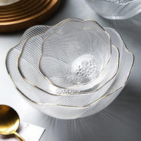 Lead-Free Crystal Glass Fruit Bowl and Snack Plate Set