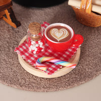 1:12 Miniature Dollhouse Fireplace Set with Christmas Decor for Living Room Scene