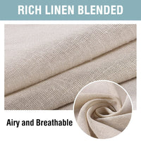 Outdoor Waterproof Blackout Linen Curtain Panel with Grommets for Patio Gazebo