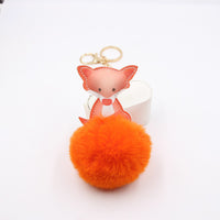 Cute Fox Leather Keychain Pendant for Women's Handbags and Wallets