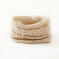 Cashmere Knitted Neck Warmer Scarf with Hollow-out Design