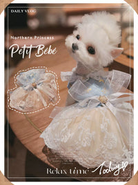 Princess Wedding Dress for Small Dogs and Cats with Leash Ring - Maltese, Ragdoll