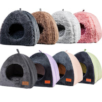 Triangular Enclosed Pet Bed for Cats and Small Dogs, Warm Winter Cat House
