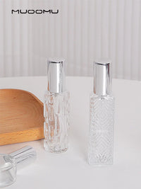 Portable Fine Mist Perfume Atomizer Bottle with Wooden Cap - Refillable Glass Spray Bottle for Travel