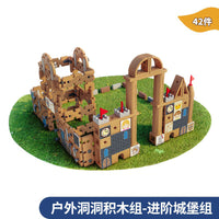 Children's Large Building Blocks, Kindergarten Outdoor Hole Stacking Blocks, Traffic Castle Theme Building Game, Educational Toy