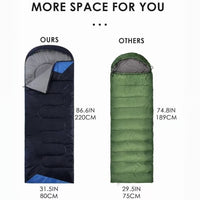 Outdoor Camping Envelope Sleeping Bag with Hood for All Seasons