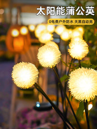 Solar Dandelion Garden Stake Lights Outdoor Waterproof Landscape Decor Warm White
