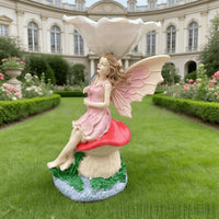 Fairy Garden Bird Feeder Ornament Outdoor Resin Craft