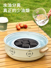 Multifunctional Korean BBQ Grill with Non-stick Pan and Grill Net for Outdoor Camping and Home Use