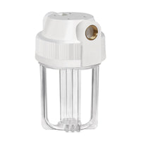 5-inch Transparent Pre-Filter Housing for Water Purifiers and Dispensers, 1/2-inch Port