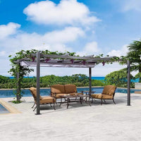 Aluminum Alloy Pergola with Waterproof Canopy for Patio Garden