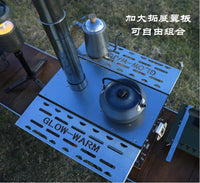 Outdoor Camping Wood Stove with Chimney for Tent Heating and Picnic Grilling