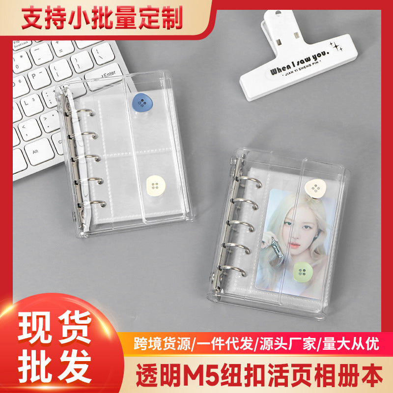 Portable M5 PVC Transparent Binder Photocard Album with Detachable Pages
