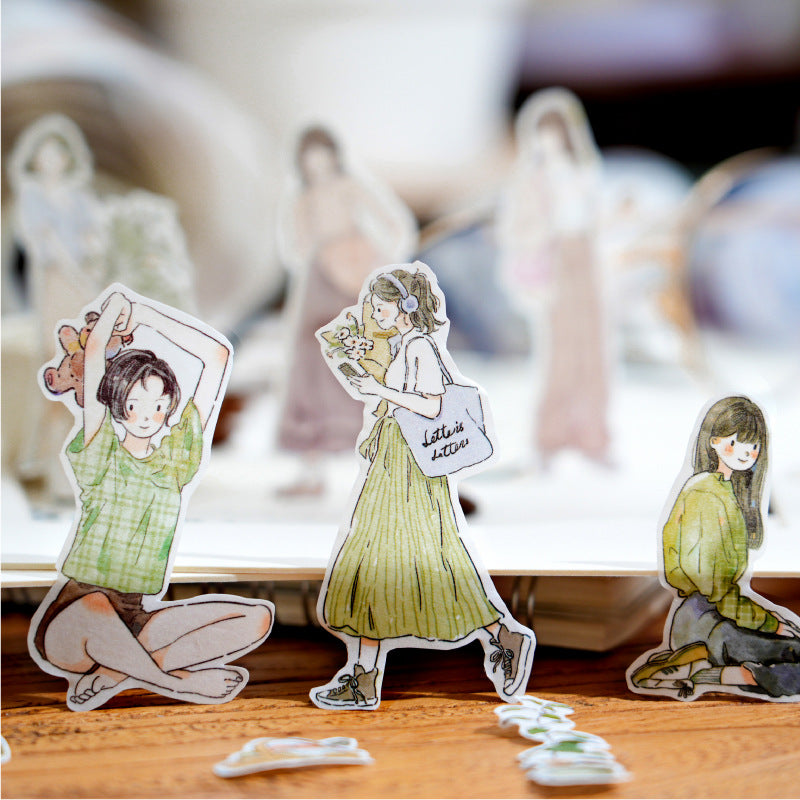 Vintage Hand-Drawn Illustration Washi Tape for Journaling and Scrapbooking