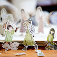 Vintage Hand-Drawn Illustration Washi Tape for Journaling and Scrapbooking