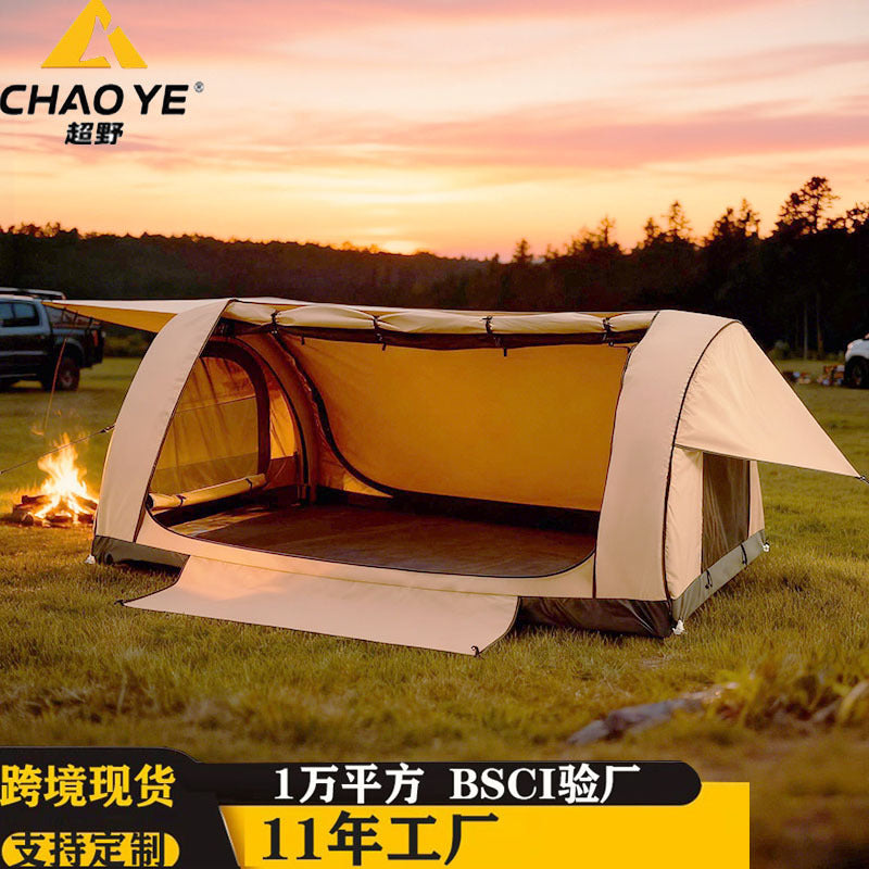 Inflatable Tunnel Tent for 3-5 People, Thickened Waterproof Large Capacity Camping Tent