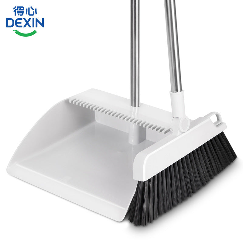 Deli Dexin LQ160 Broom and Dustpan Set with Comb Teeth - Grey
