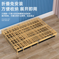 Foldable Indoor Pet Crate with Toilet for Small to Medium Dogs and Cats