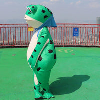 Inflatable Frog Mascot Costume with Fan for Adults and Kids