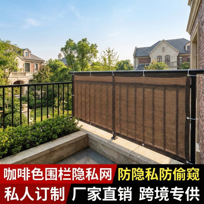 Brown Privacy Screen Shade Netting for Patio Balcony Fence, Thickened UV-Resistant Sunshade