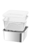 304 Stainless Steel Food Storage Container with Lid, Drainer, Refrigerator Freezer Organizer for Fruits and Vegetables