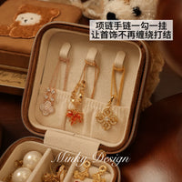 Cute Bear Family Flocked Jewelry Box for Rings, Necklaces, and Earrings